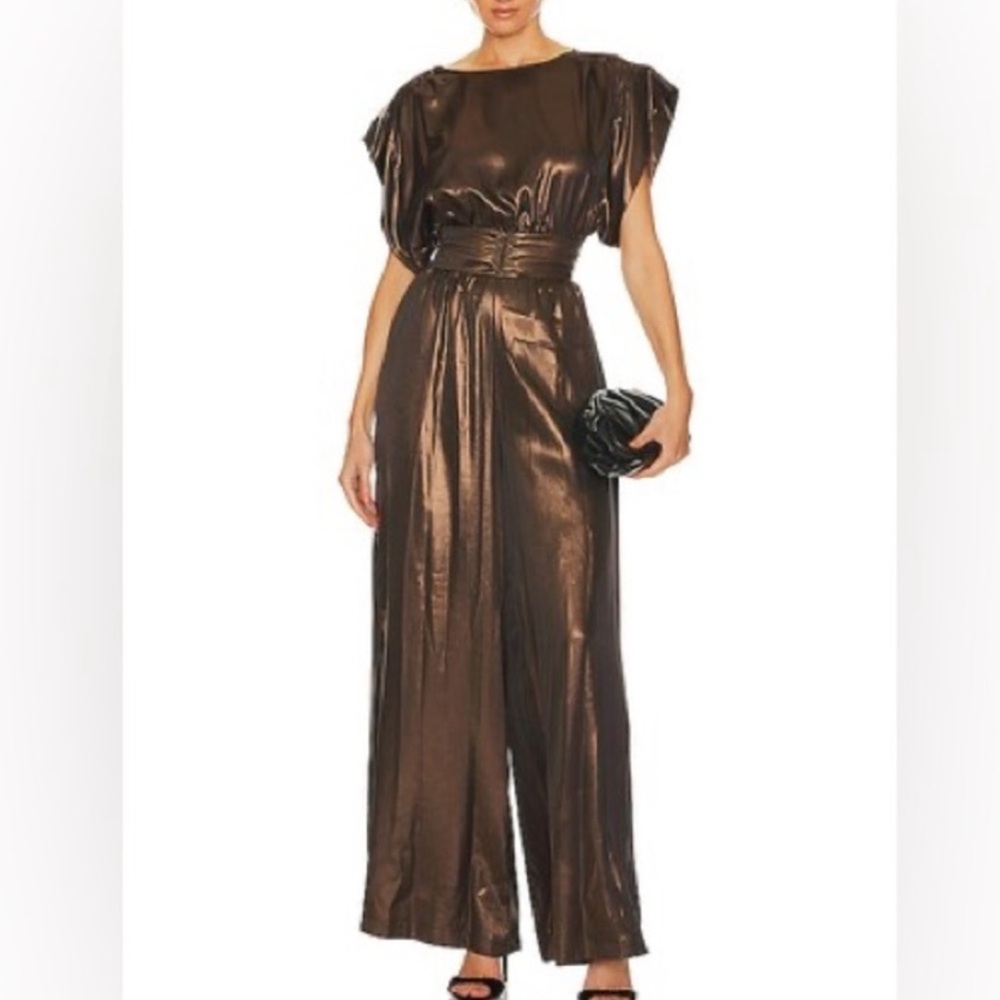 NEW NWT Misa Los Angeles Sophia Jumpsuit in Burnished Bronze